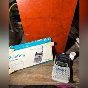 Vintage RadioShack EC-3033 Printing Calculator Handheld w Box